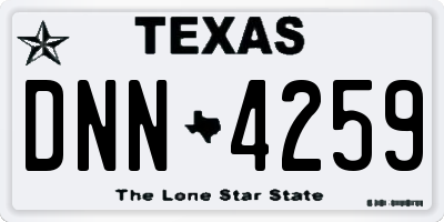 TX license plate DNN4259