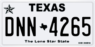 TX license plate DNN4265