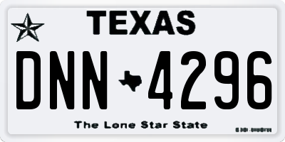 TX license plate DNN4296