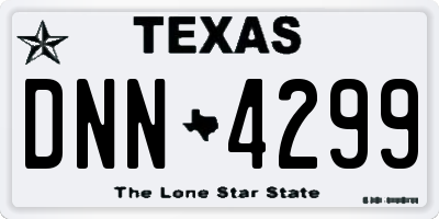 TX license plate DNN4299