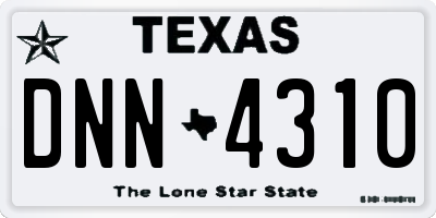 TX license plate DNN4310