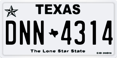 TX license plate DNN4314
