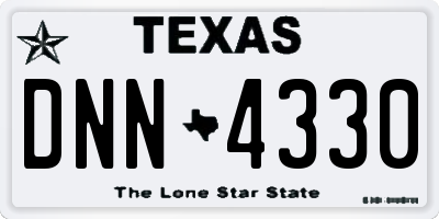TX license plate DNN4330