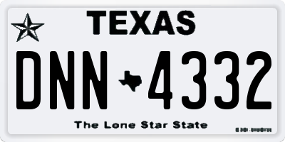 TX license plate DNN4332