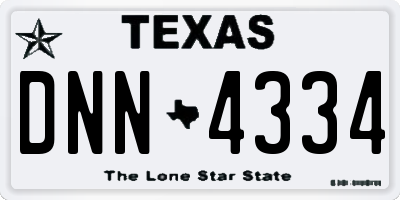 TX license plate DNN4334