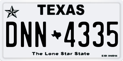 TX license plate DNN4335