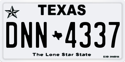 TX license plate DNN4337