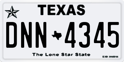 TX license plate DNN4345