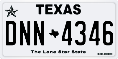 TX license plate DNN4346