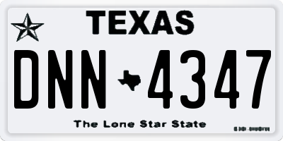 TX license plate DNN4347