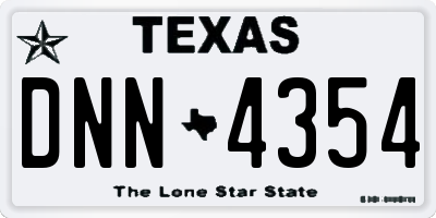 TX license plate DNN4354