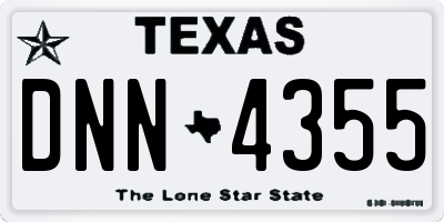 TX license plate DNN4355