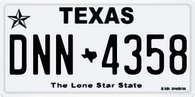 TX license plate DNN4358