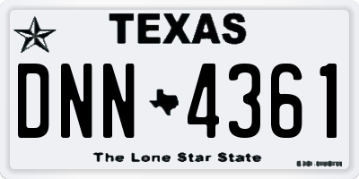 TX license plate DNN4361