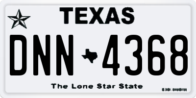 TX license plate DNN4368