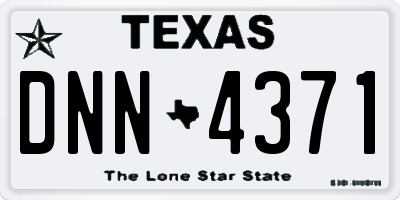 TX license plate DNN4371