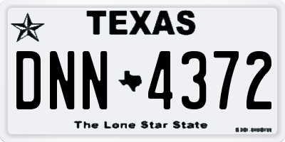 TX license plate DNN4372