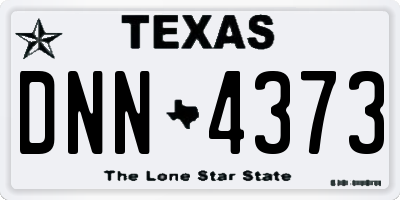TX license plate DNN4373