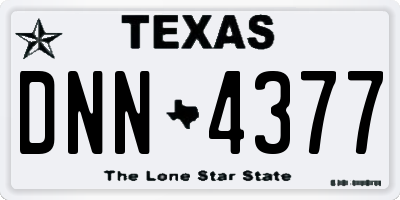 TX license plate DNN4377