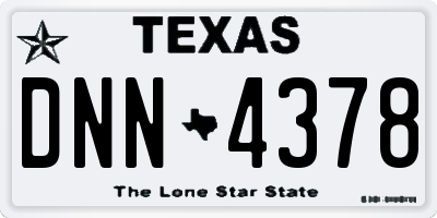 TX license plate DNN4378
