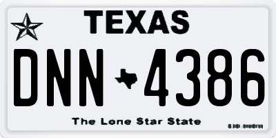 TX license plate DNN4386