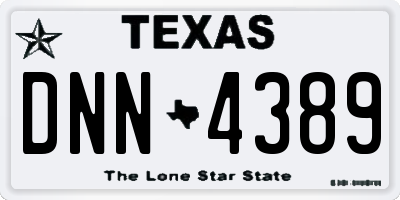 TX license plate DNN4389