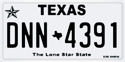 TX license plate DNN4391
