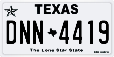 TX license plate DNN4419