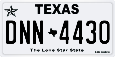 TX license plate DNN4430