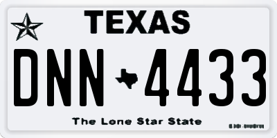 TX license plate DNN4433