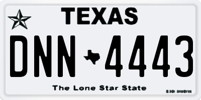 TX license plate DNN4443