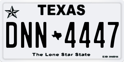 TX license plate DNN4447