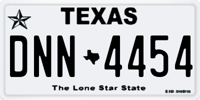TX license plate DNN4454