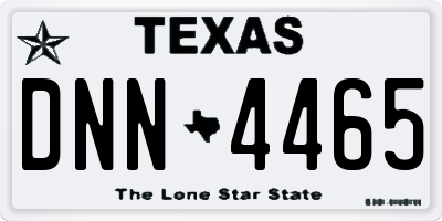 TX license plate DNN4465