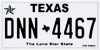 TX license plate DNN4467