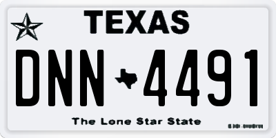 TX license plate DNN4491