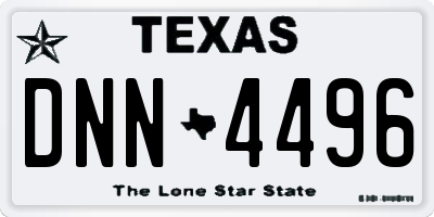 TX license plate DNN4496