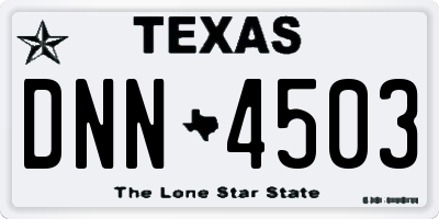 TX license plate DNN4503
