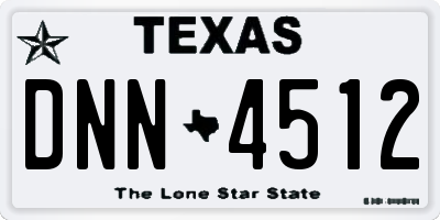 TX license plate DNN4512