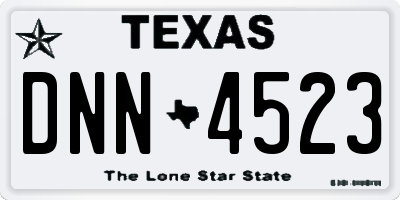 TX license plate DNN4523