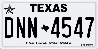 TX license plate DNN4547