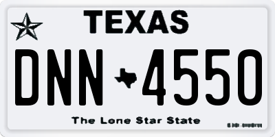 TX license plate DNN4550