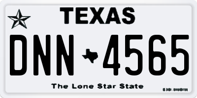 TX license plate DNN4565