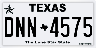 TX license plate DNN4575