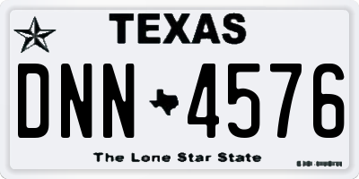 TX license plate DNN4576
