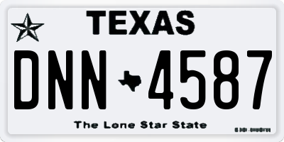 TX license plate DNN4587
