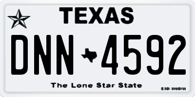 TX license plate DNN4592