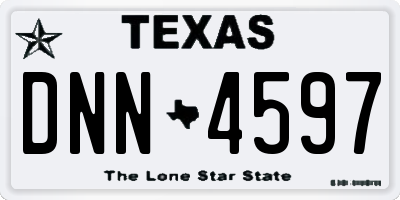 TX license plate DNN4597