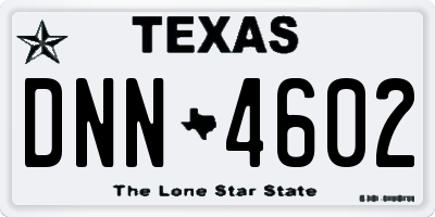 TX license plate DNN4602