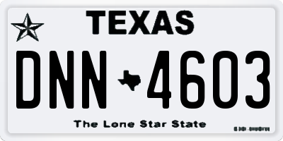 TX license plate DNN4603